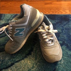 Turquoise and Gray New Balance Sneakers